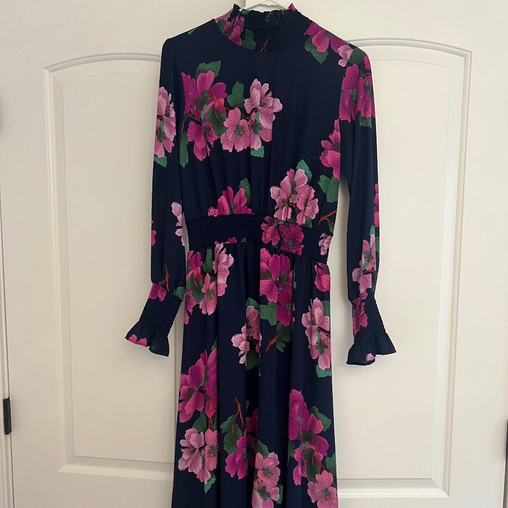 Nanette LePore Floral Dress (high low bottom, high neck) Size 6